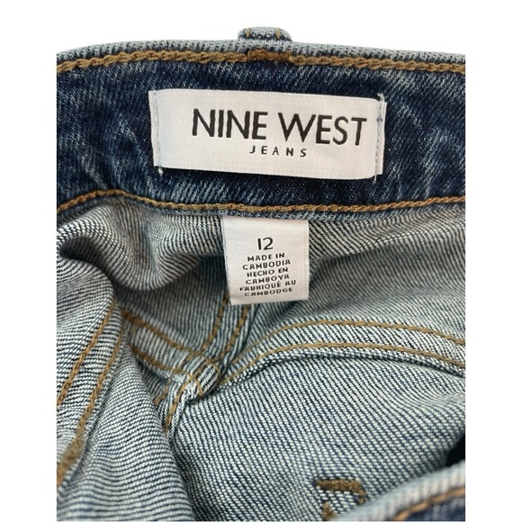 Nine West Wide Leg Blue Jeans High Rise Women’s Size 12 NWT - Picture 3 of 4